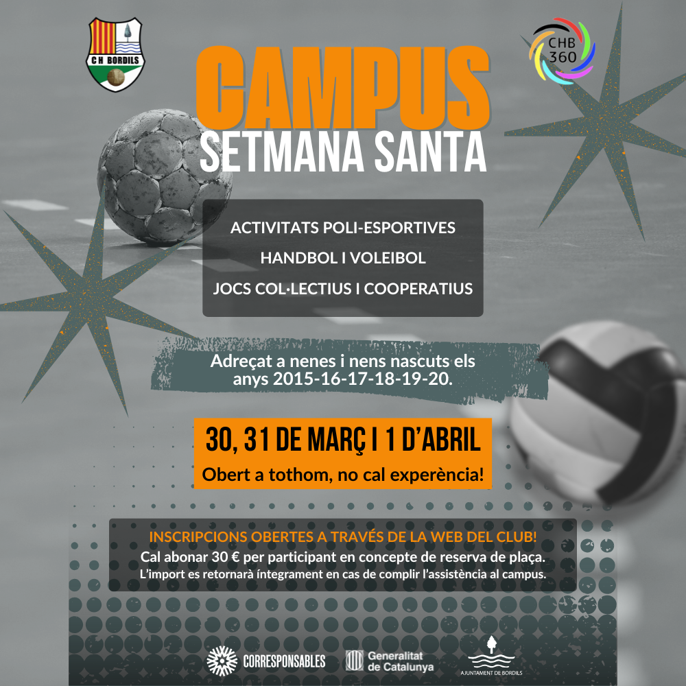 Campus Setmana Santa (30,31 Març i 1 Abril de 2026)